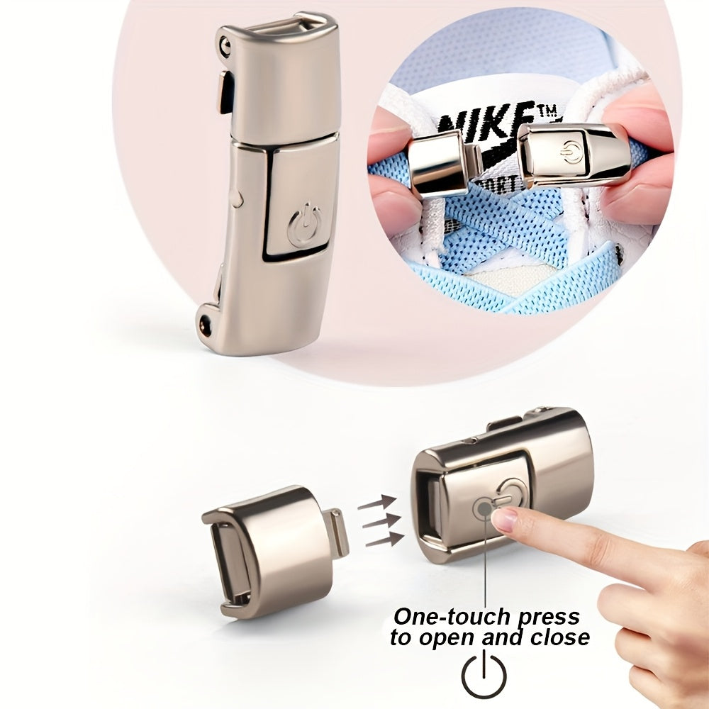 Unisex No-Tie Shoe Clips with Snap Lock for Easy Adjustment, 10 Pack