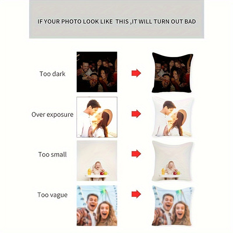 Personalized Pet Memorial Pillow 45.72cm Polyester Photo Remembrance Gift