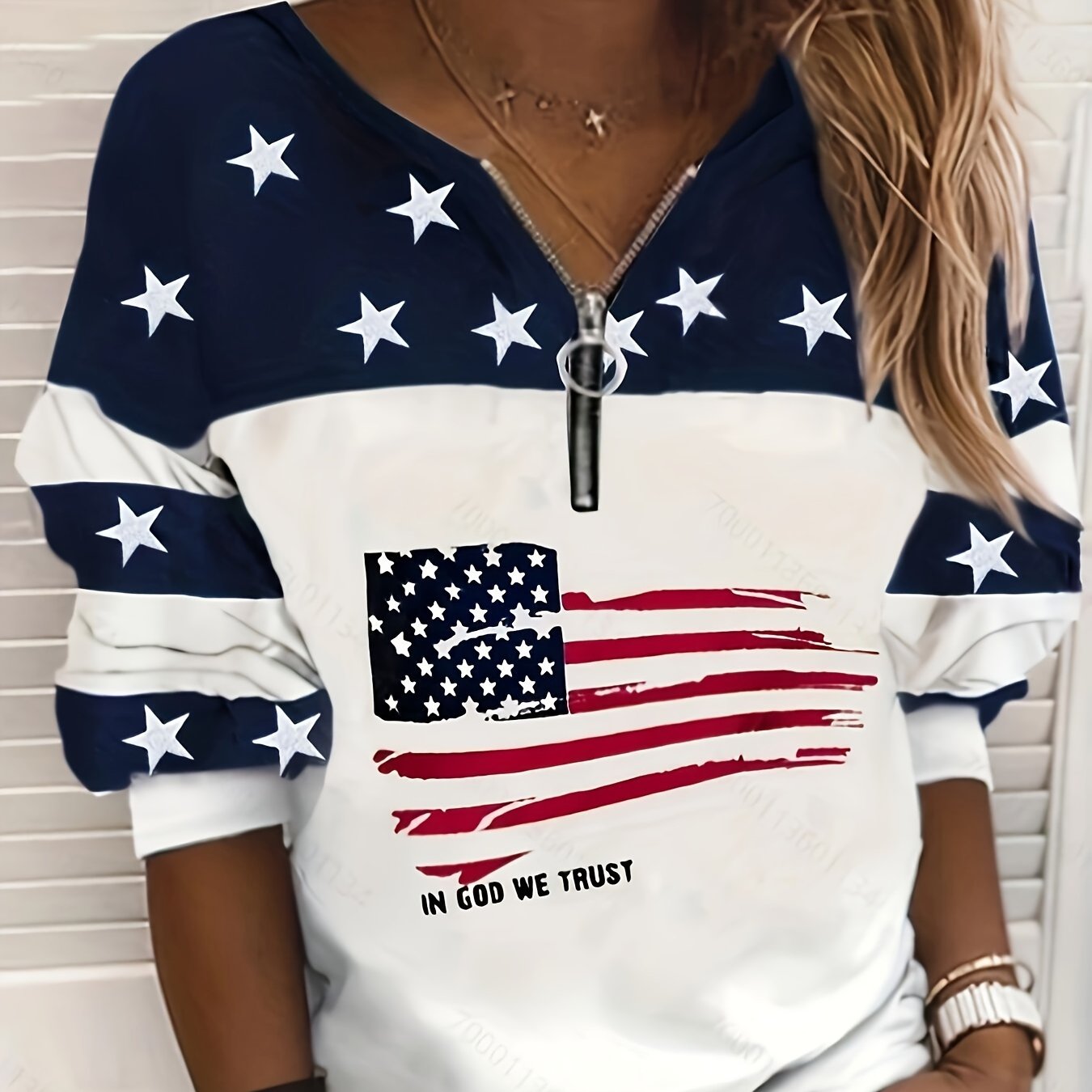 Women's Plus Size Casual Sweatshirt Long Sleeve Zipper Top