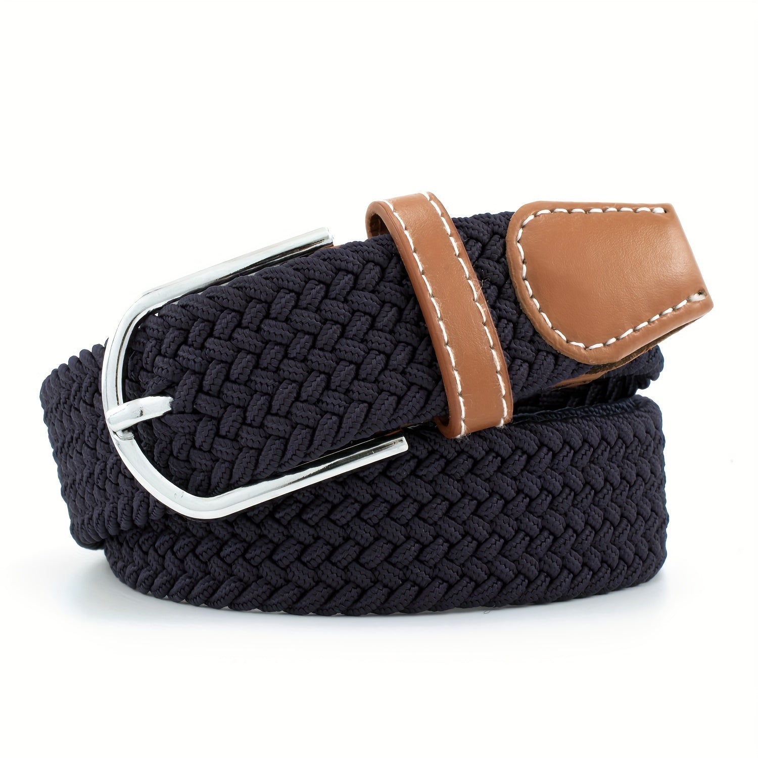 Women's Braided Elastic Belt with Woven Design for Golf and Casual Wear