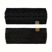 Праздничная зимняя повязка на голову с объемным вязаным узором и теплым мягким ощущением - только ручная стирка - растягивающаяся - ушные теплые для женщин - идеальные подарки для нее