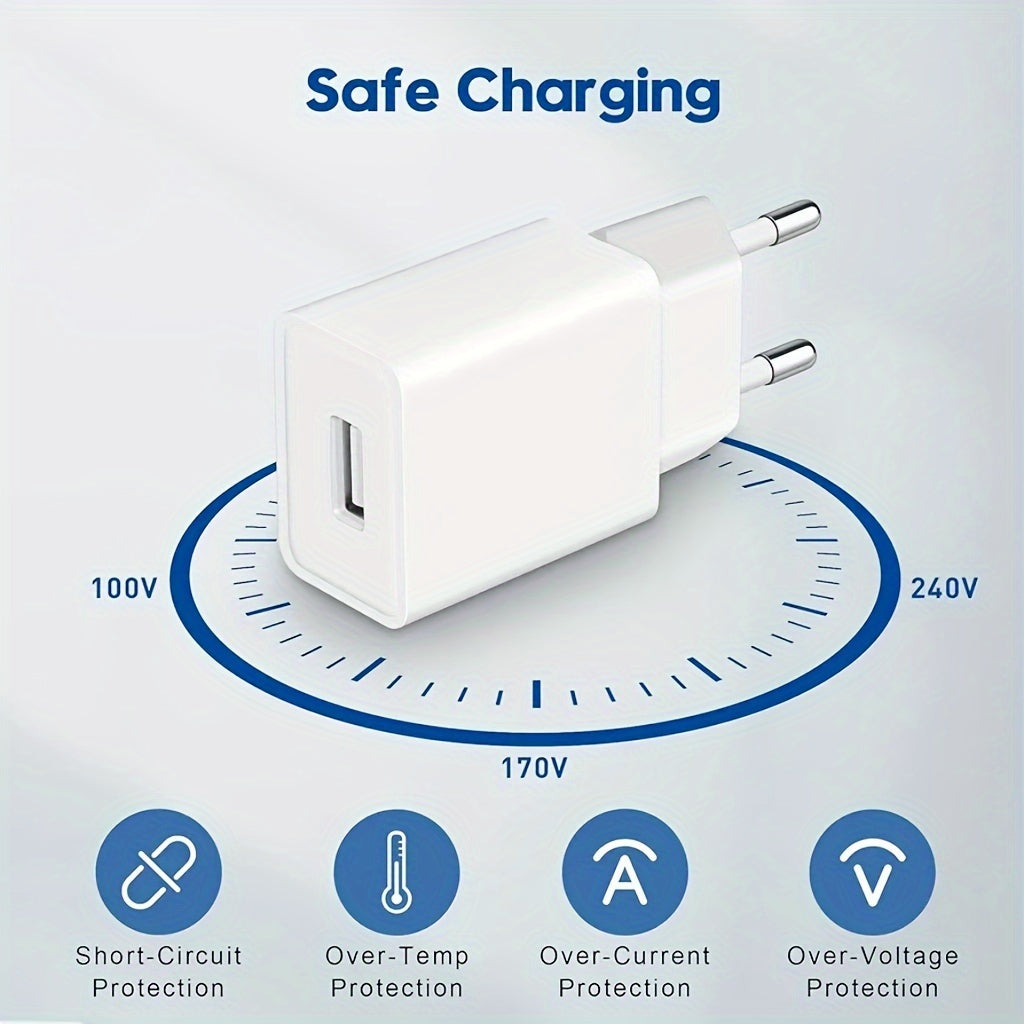 Universal 10W USB Wall Charger Compact 5V2A EU Plug Portable Power Adapter