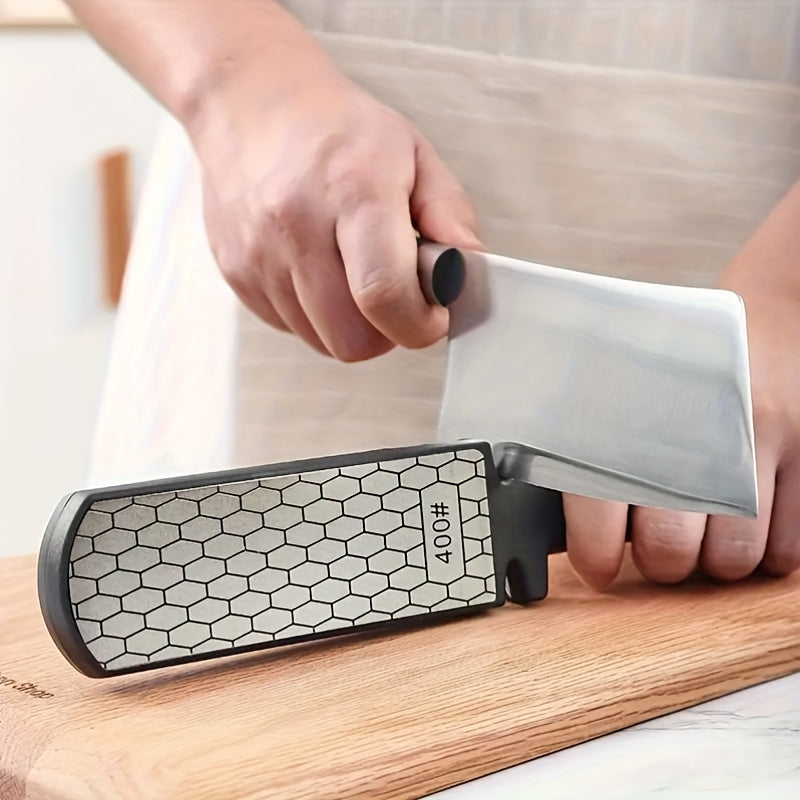 Olmos pichoqni qirqish uchun ikki tomonlama qum toshi, tutqich bilan