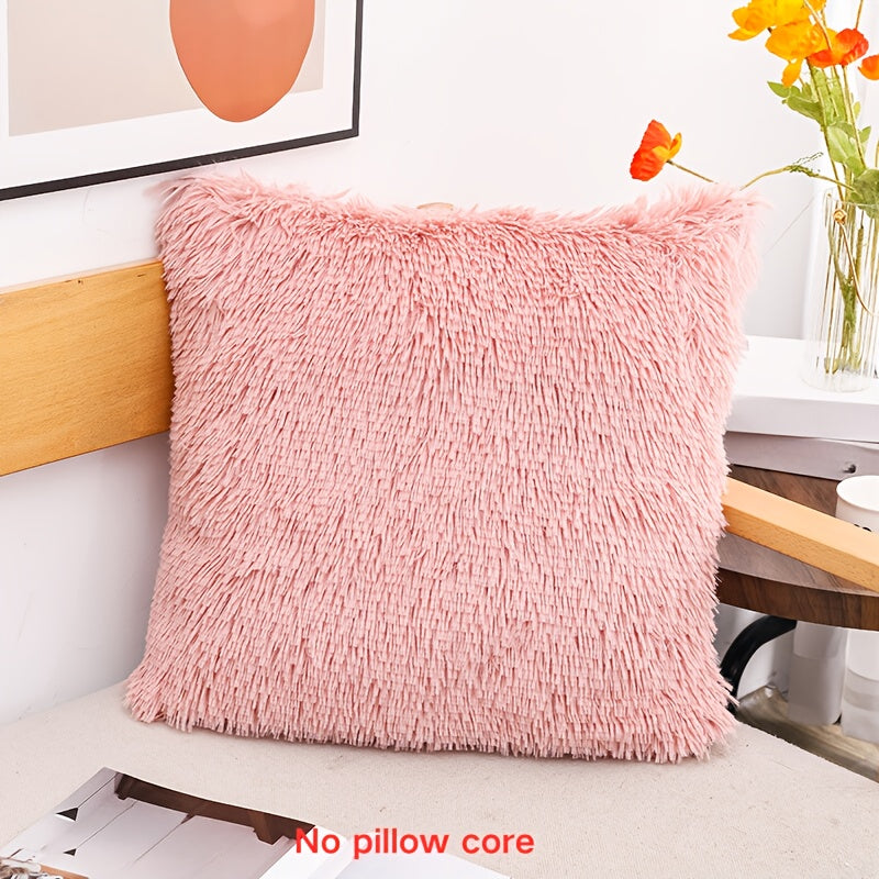 Colorful Faux Fur Throw Pillow 45X45Cm Soft Polyester Cushion for Living Room