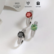 925 Sterling Silver 2 Carat Moissanite uzuk bilan chiroyli toshlar va sertifikat