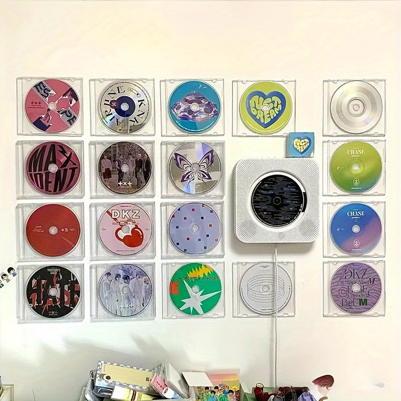 3 ta toza plastmassa CD saqlash qutilari akril kubikli shkaflar tashkilotchilari