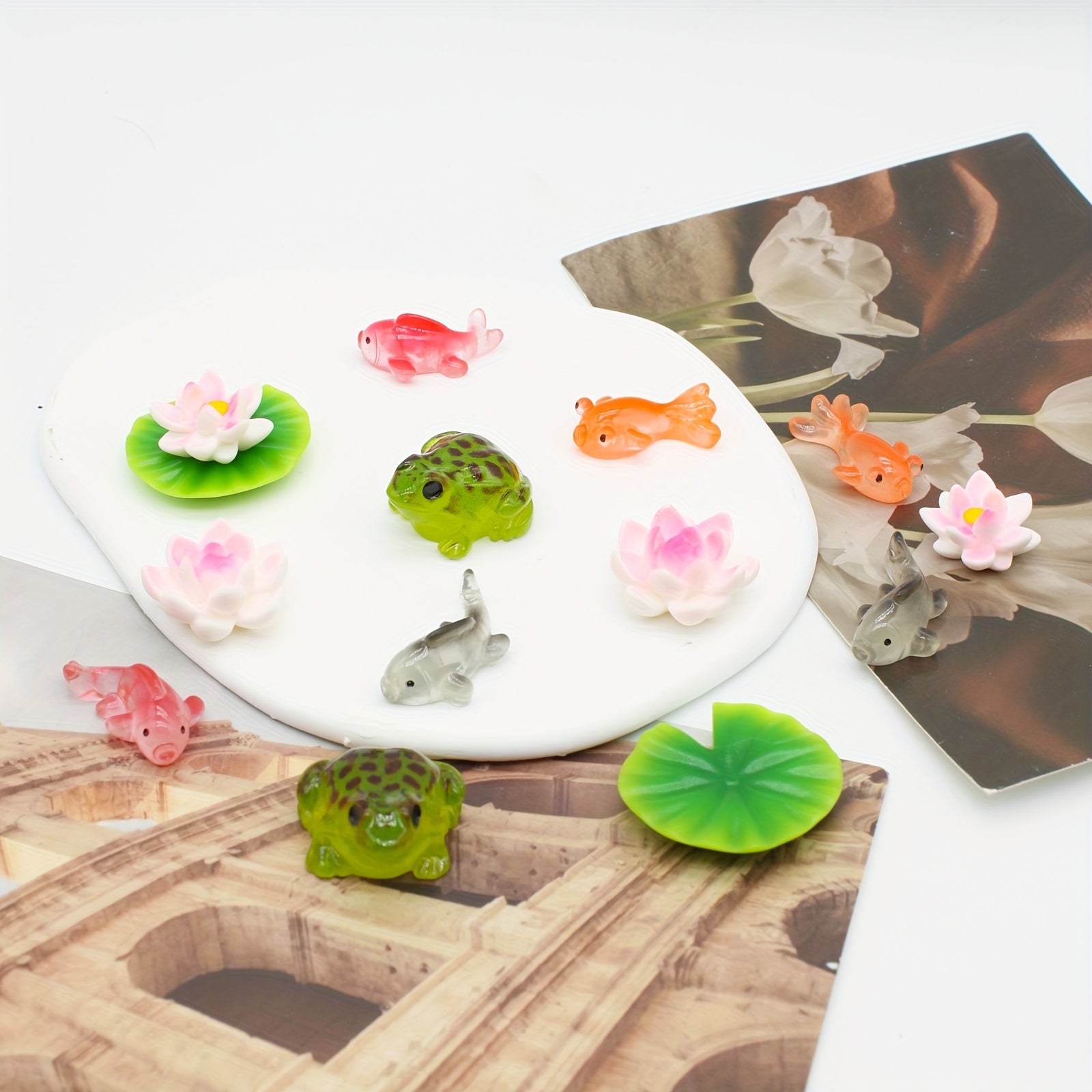 14Pcs Lotus va Qush Oyoq Kengashlari To'plami, Clogs va Sandal uchun