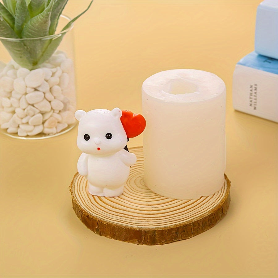Mini Bear Silicone Mold for Aromatherapy Candles and Cake Decorating Small Craft Accessory
