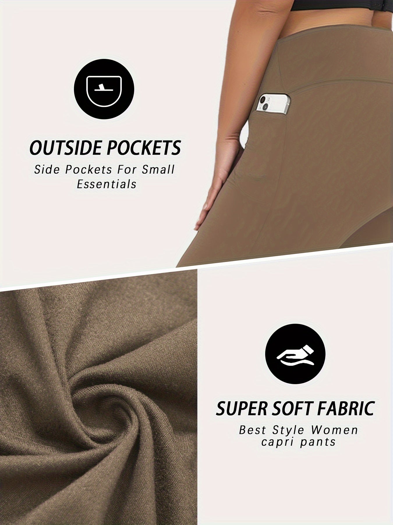 Plus Size Women's Soft High Waist Leggings Tummy Control Yoga Workout