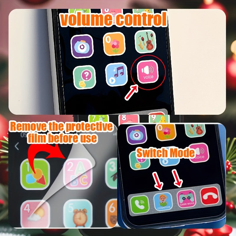 Educational Toy Phone for Kids with Sound and Music Alphabet and Number Flashcards