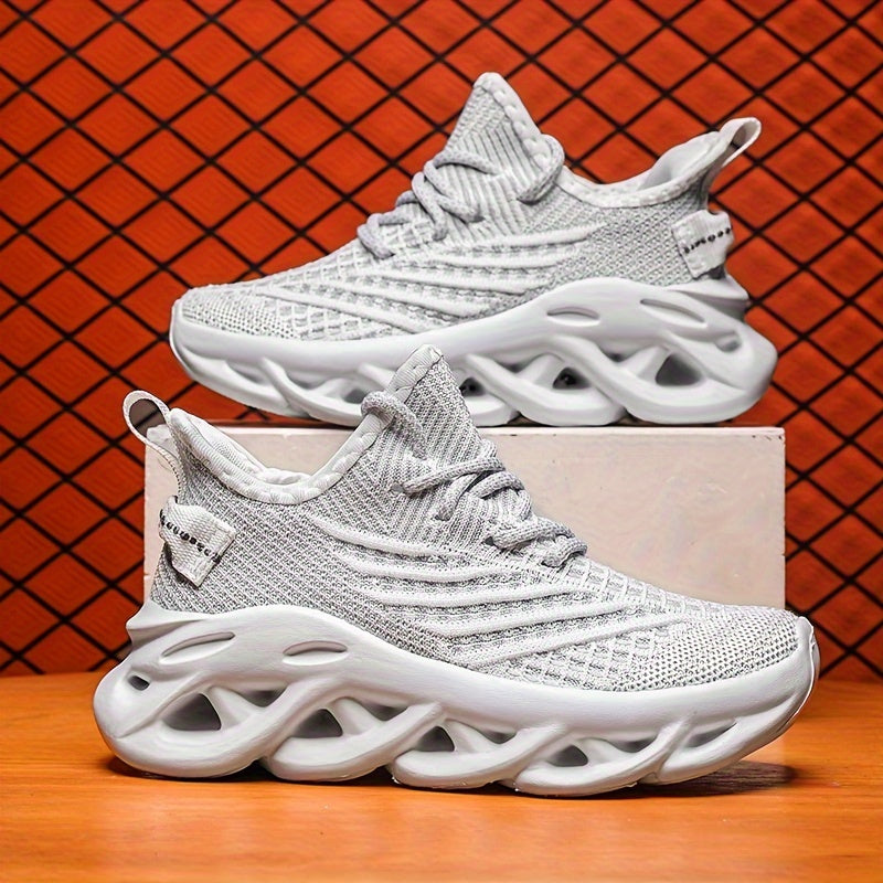 Kids Breathable Knit Sneakers for Tennis and Running All Season Lightweight EVA Sole