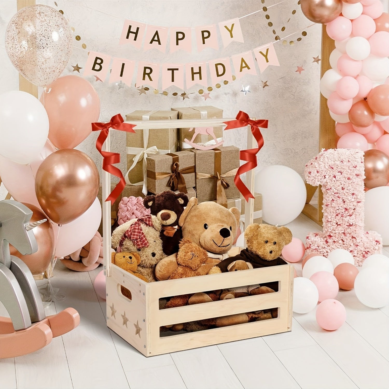 Caja de almacenamiento de madera para cestas de bebé con asa para organización de guardería y almacenamiento de juguetes