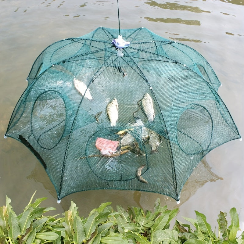 Foldable Hexagonal Fishing Net for Minnows Crayfish and Crabs with Multiple Hole Sizes