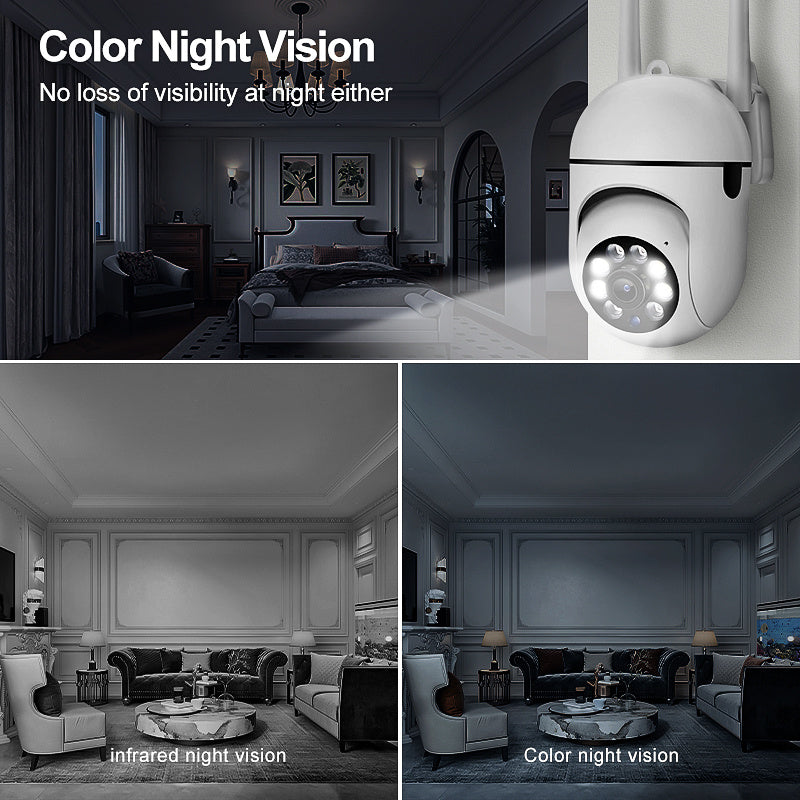 Wireless Security Camera 1440P HD Night Vision Two-Way Audio Motion Alerts Gimbal USB Powered