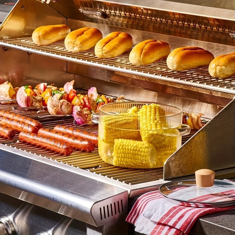 Glass Cooking Pot with Lid 1.6L Borosilicate Heat-Resistant Stove Top Kitchenware