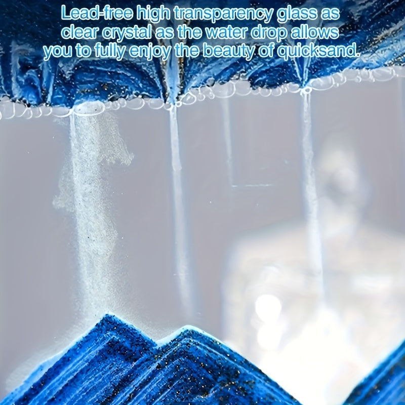 Arte de arena 3D Quicksand Escritorio Paisaje de arena Azul Negro Fibra de vidrio Decoración para el hogar Oficina Invierno Año Nuevo