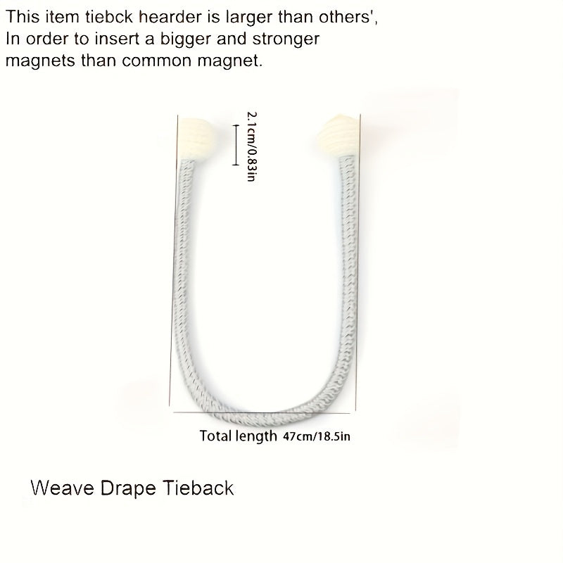 Cierres de cortina magnéticos, 2 piezas, cuerda trenzada, diseño europeo, decoración del hogar