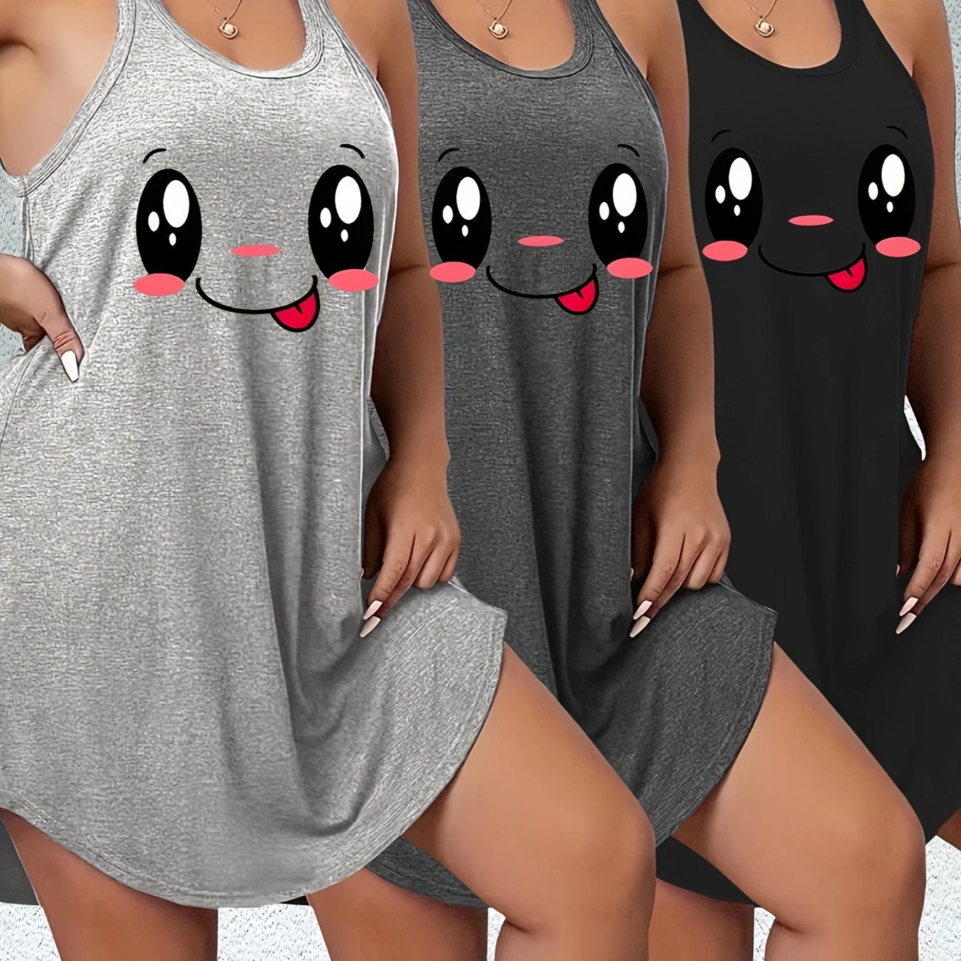 Женский комплект ночной одежды с топом и юбкой для отдыха, с принтом губ