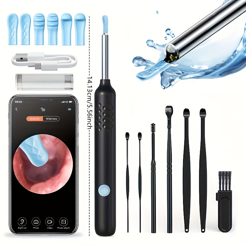 Wireless Earwax Removal Tool with Camera Light and Cleaning Kit for iOS Android