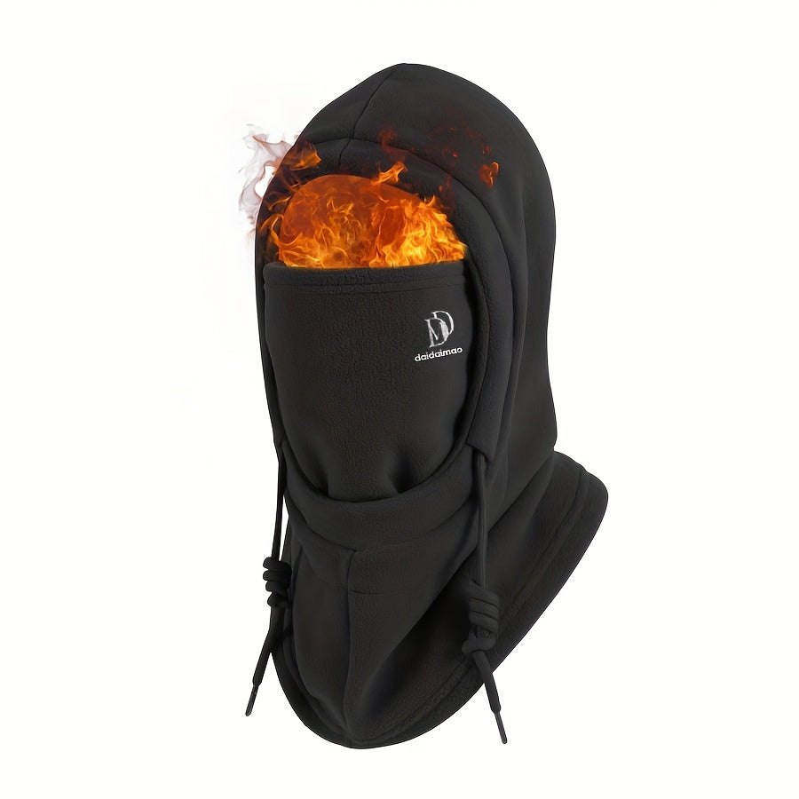 Winter Fleece Balaclava Hat with Face Mask Earmuffs and Scarf for Outdoor Activities