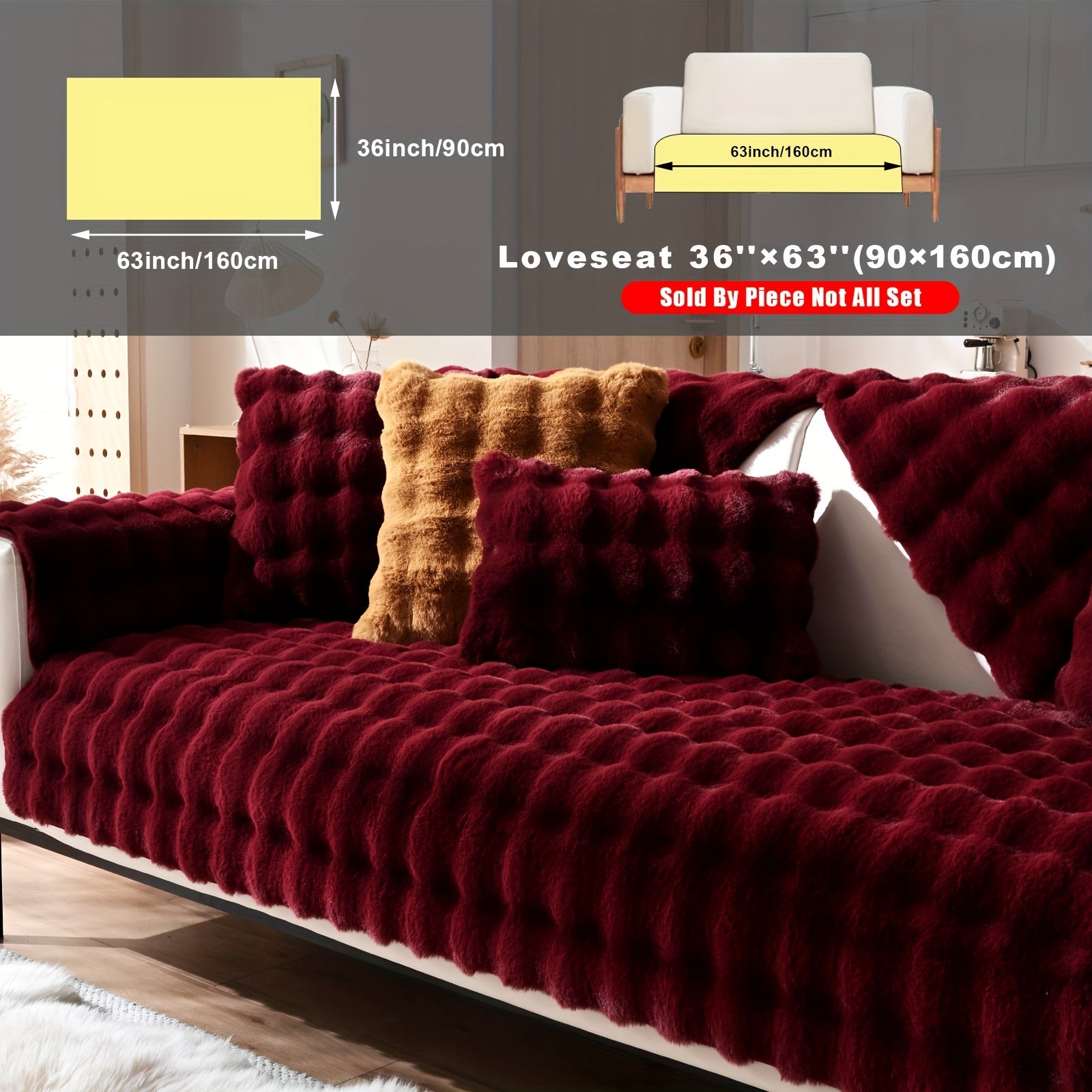 Накидка на диван из флиса для 2-4 местных диванов в 8 цветах, моющаяся в машине, дружелюбная к питомцам, современный дизайн