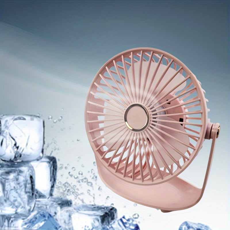 Mini Desk Fan Portable Rechargeable 5 Speeds Compact Cooling
