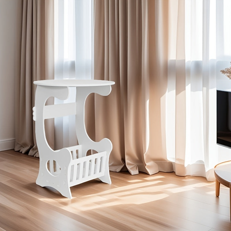 Прочный пластиковый прикроватный столик с полкой для хранения книг и журналов