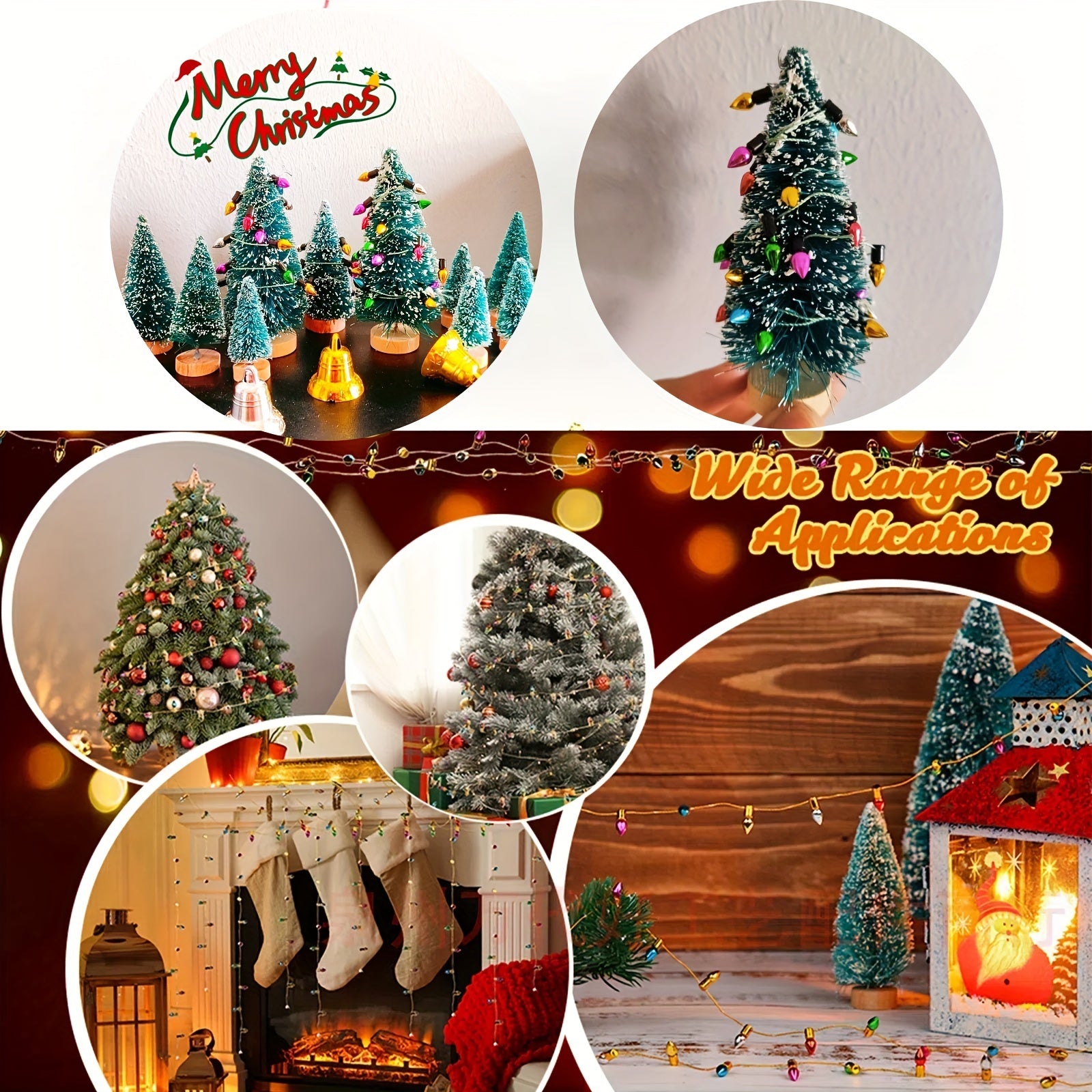 Мини-цветные гирлянды длиной 5,0 м для рождественских украшений, кукольных домиков, настольных экспозиций