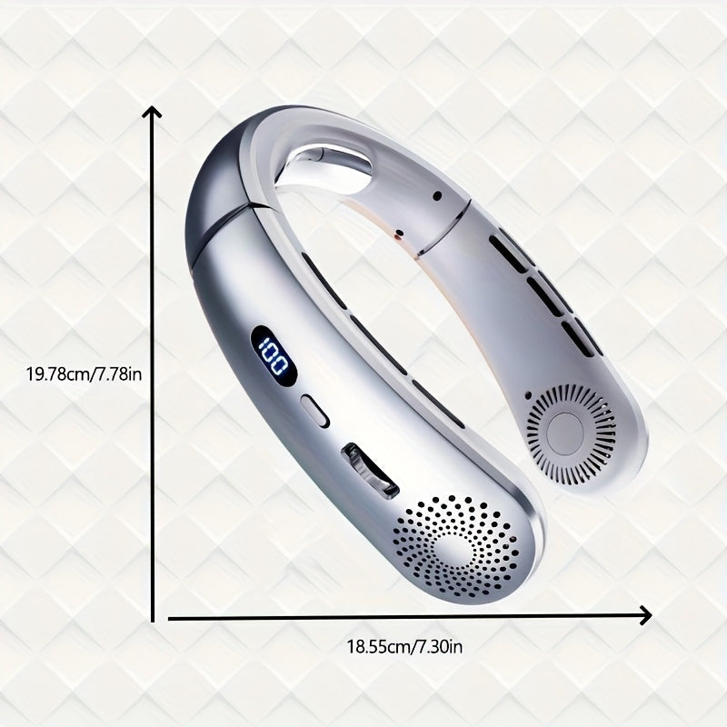 2025 Portable Neck Fan Bladeless USB Rechargeable Hands-Free Indoor Outdoor