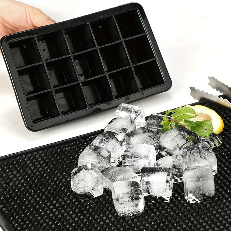 Silicone Ice Cube Tray 15 Square Reusable Flexible Stackable for Freezer