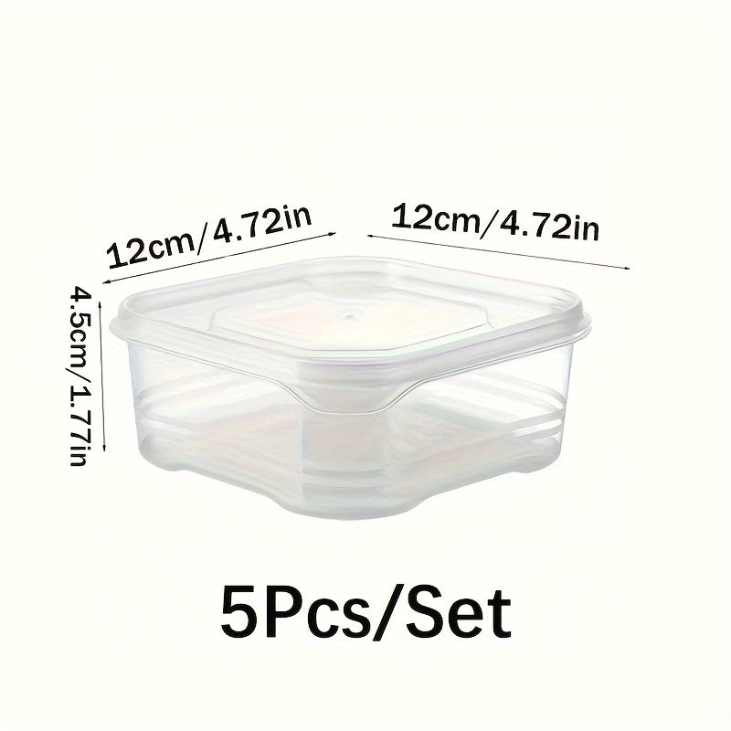 Juego de 5 recipientes apilables para almacenamiento de alimentos para carne, frutas y verduras con cierre hermético