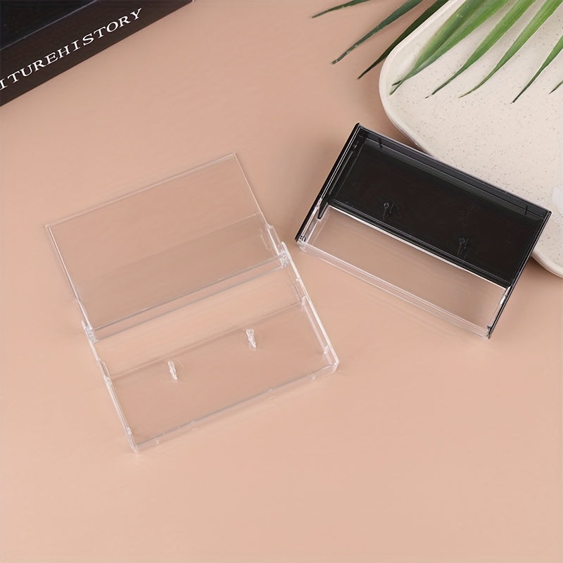 Set of 2 Plastic Cassette Tape Storage Cases Black Transparent Durable