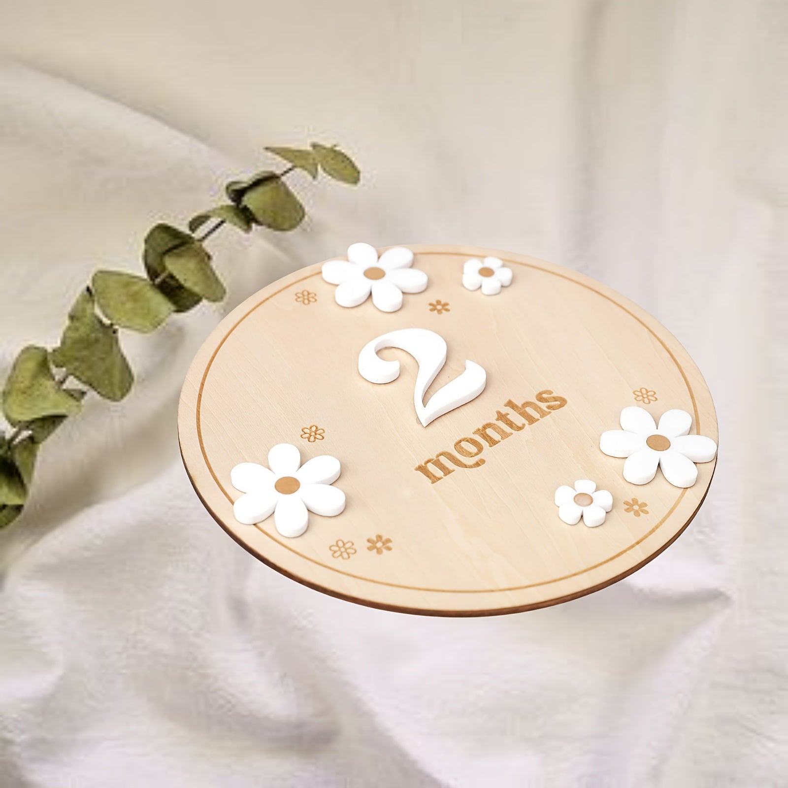 Wooden Milestone Cards Set for Baby First Year Growth Tracking