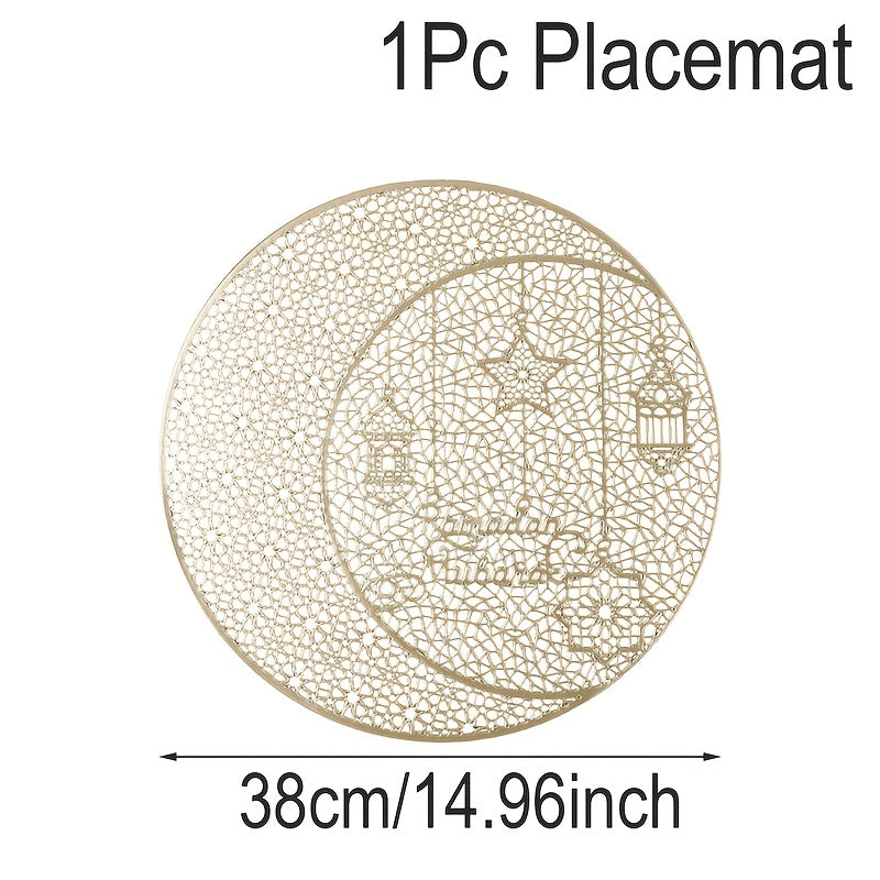 Golden Moon Star Hollow Cutlery Mat 38.1cm Non-Slip Heat-Resistant Dining Pad