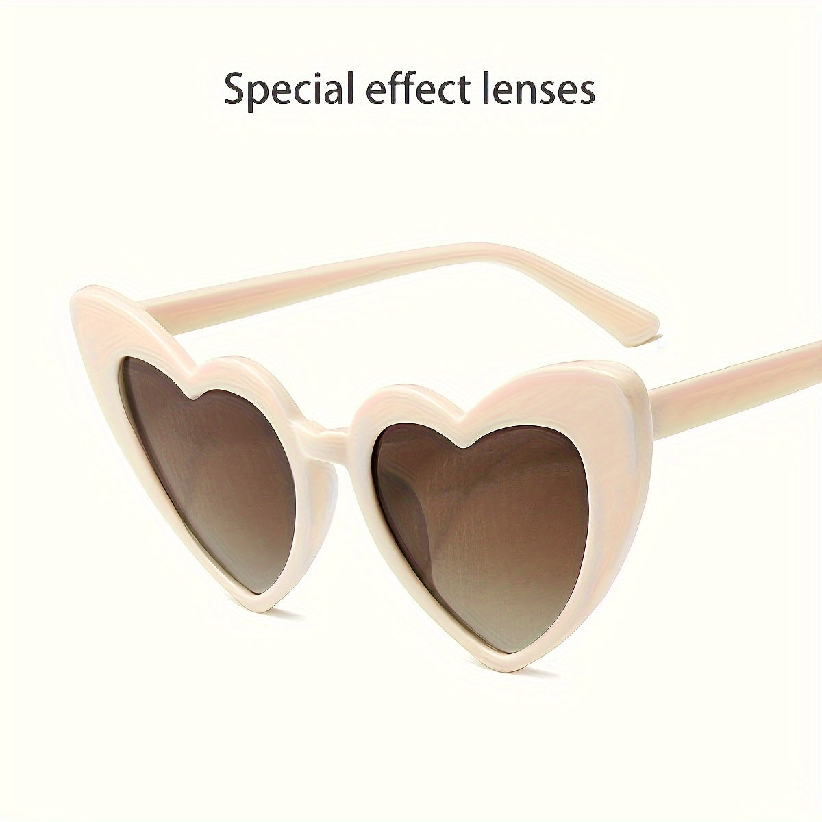 Ayollar uchun yurak shaklidagi diffraksiya ko‘zoynaklari, o‘rta rangli ramkalar bilan, partiyalar va festival uchun