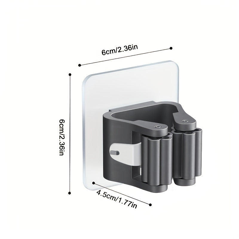 5-Piece Wall-Mounted Mop and Broom Holder Waterproof Non-Slip Organizer for Home Bathroom Kitchen Garden Garage