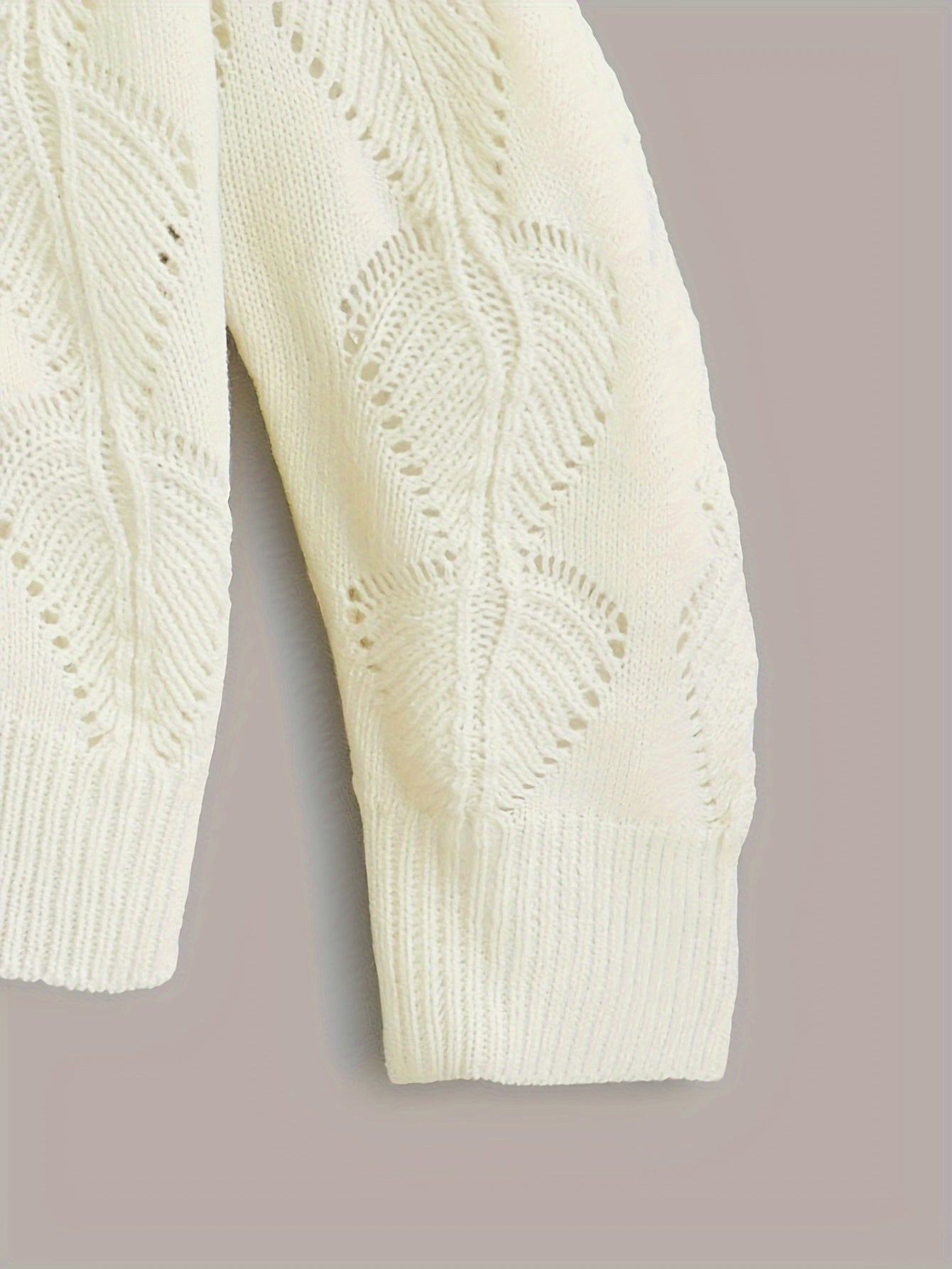 Plus Size Women Knitted Sweater Long Sleeve Hollow Out Casual Clothing