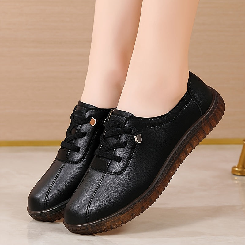 Women's Slip-On Loafers Soft Sole Casual Shoes Black All-Season