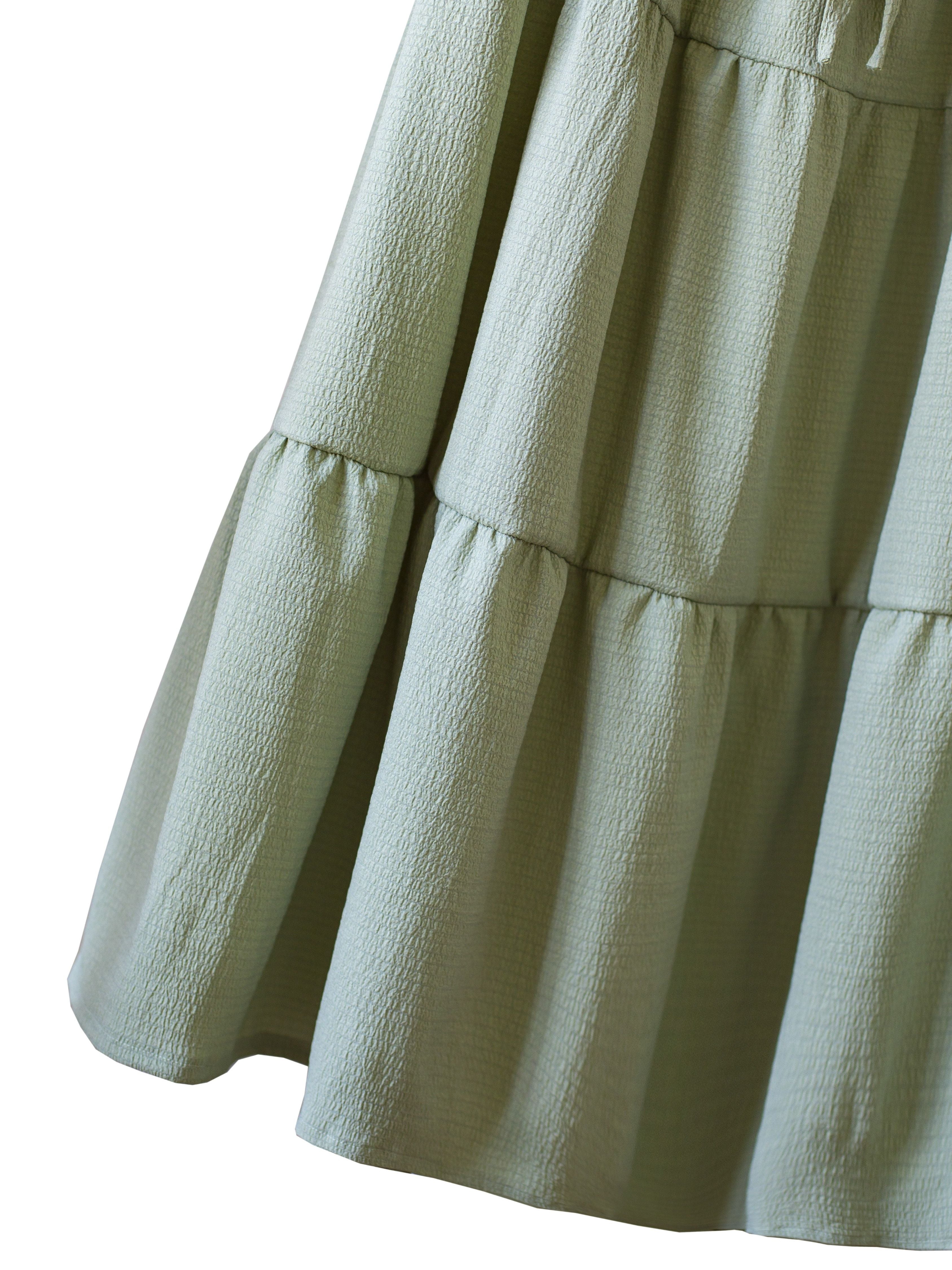 Falda casual de talla grande para mujer con cinturilla elástica y color sólido