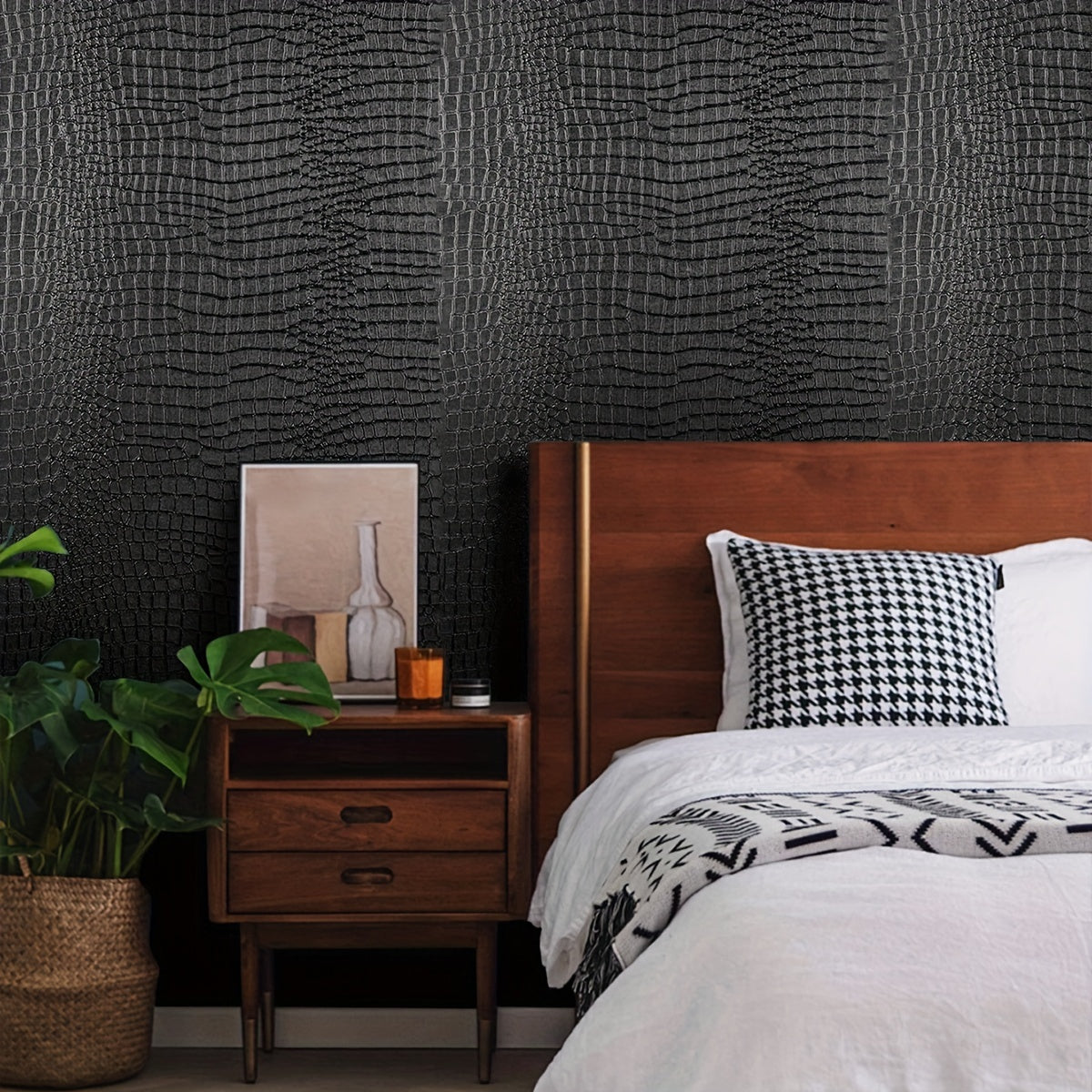 Crocodile Pattern Self-Adhesive Waterproof Wallpaper Thick Detachable DIY Room Decor