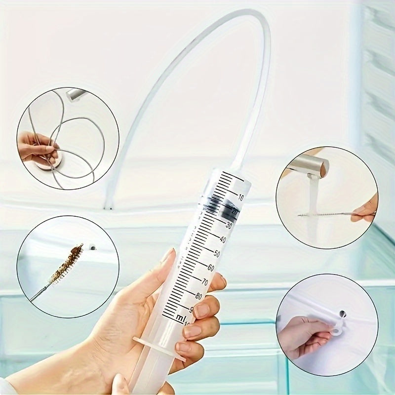 5-Piece Refrigerator Cleaning Kit Flexible Brush Scoop Syringe and Snake