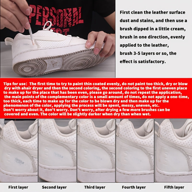 White Faux Leather Shoe & Furniture Dye Restorer Cream