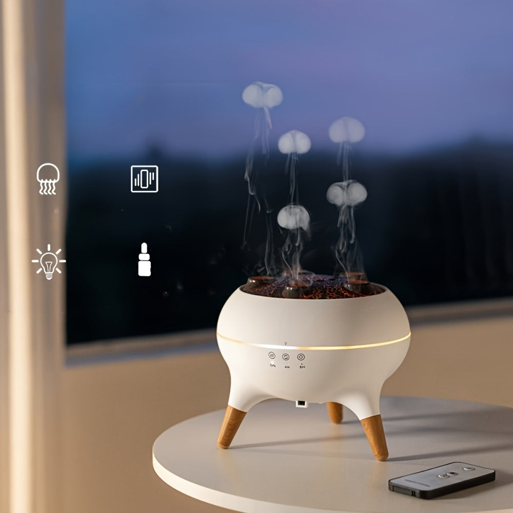 Uy ofisi uchun haqiqiy olov effektli, ko'p rangli dumanli aromaterapiya diffuzori