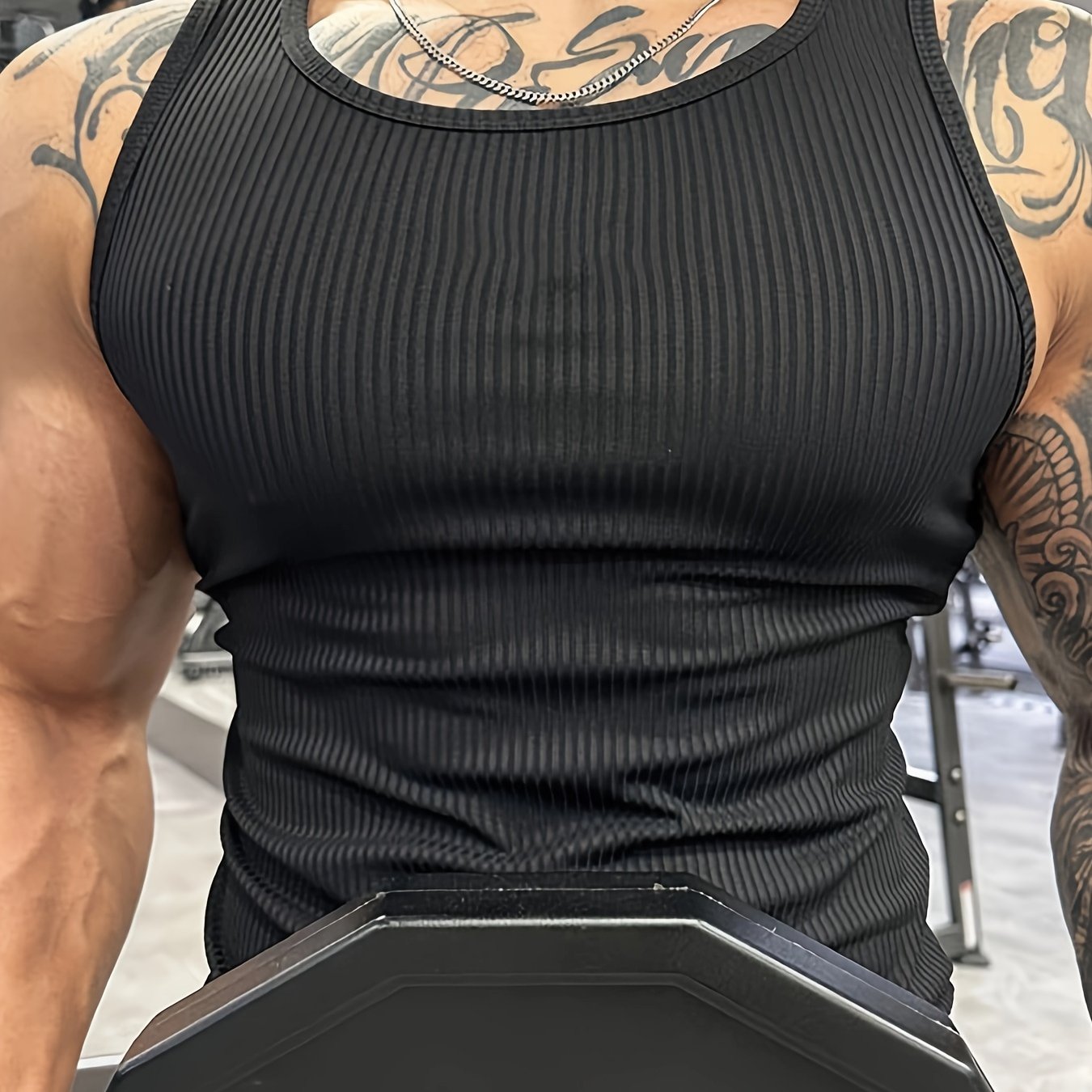 Men's Solid Slim Fit Sleeveless Tank Top for Summer Outdoor Sports