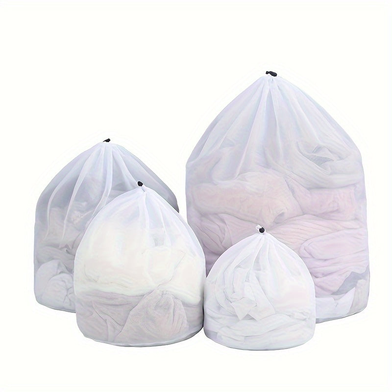 Mesh Laundry Bags Set, Polyester, Large, Drawstring Closure, Machine Washable