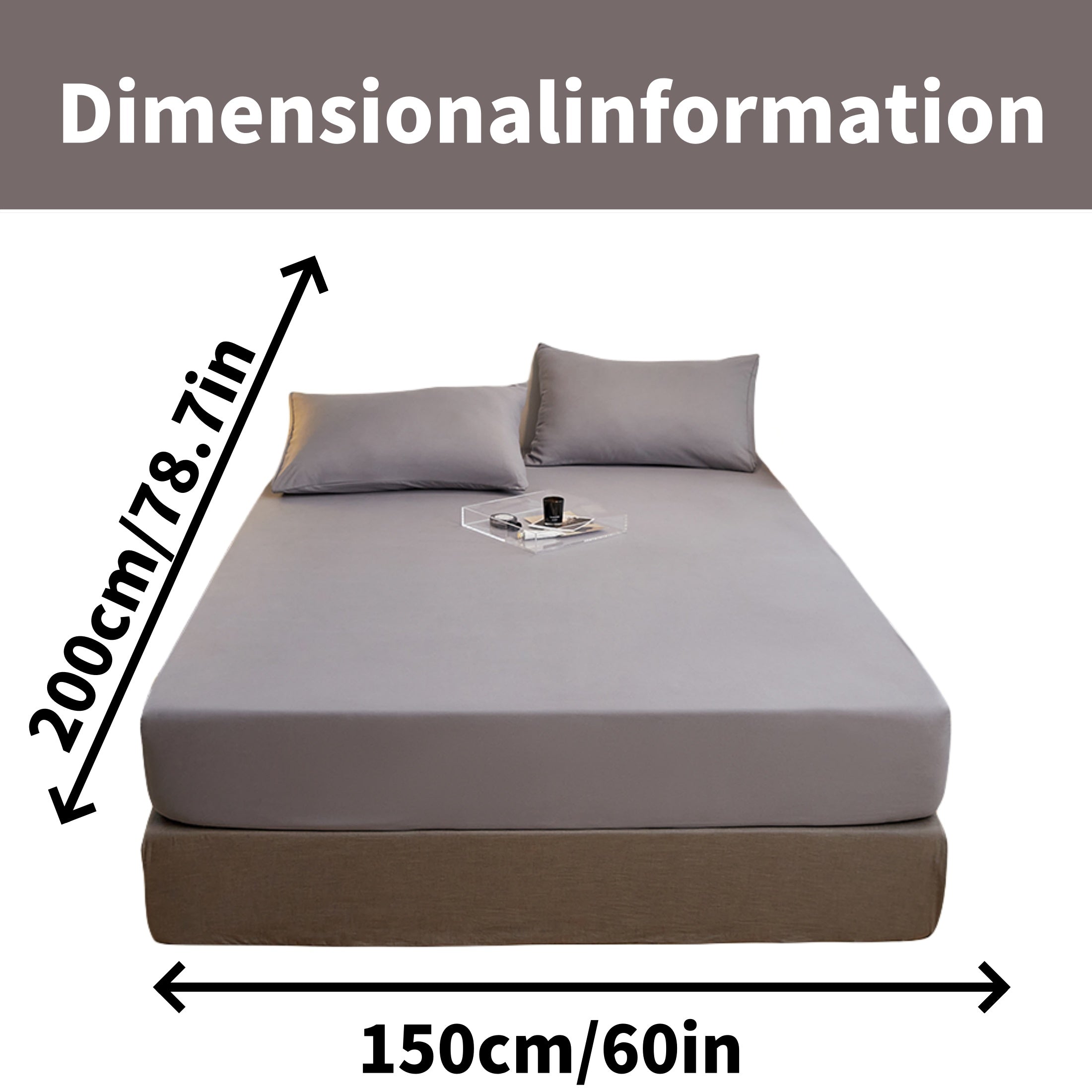 Juego de sábanas ajustadas de poliéster cepillado con 2 fundas de almohada, con bolsillo profundo, ropa de cama