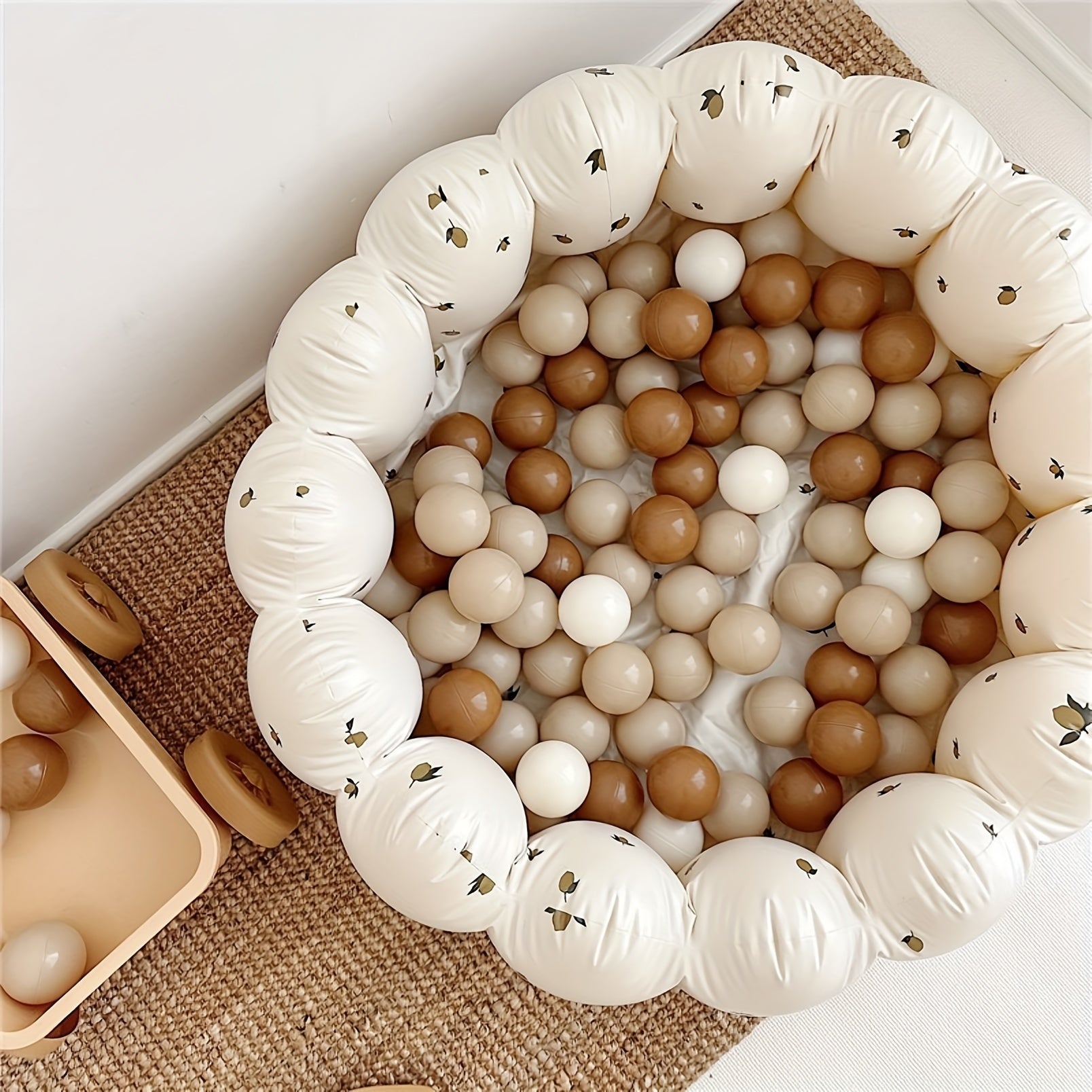 1-местный надувной детский бассейн La Dearchuu, универсальный и портативный игровой бассейн с милым дизайном океанских животных из ПВХ. Сборка не требуется, идеально подходит для игр в помещении или на улице с ограждением игрового центра.