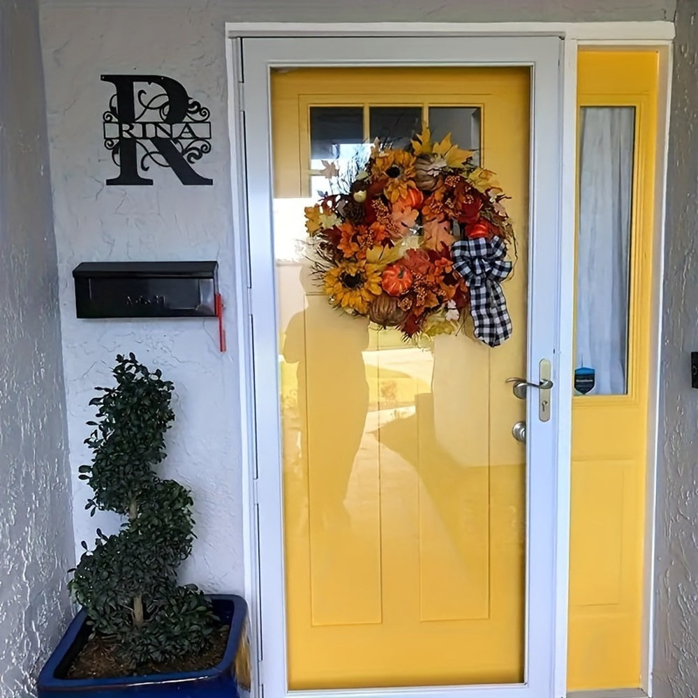 Personalized Last Name Sign with Split Letter Design for Front Door or Garden Decor