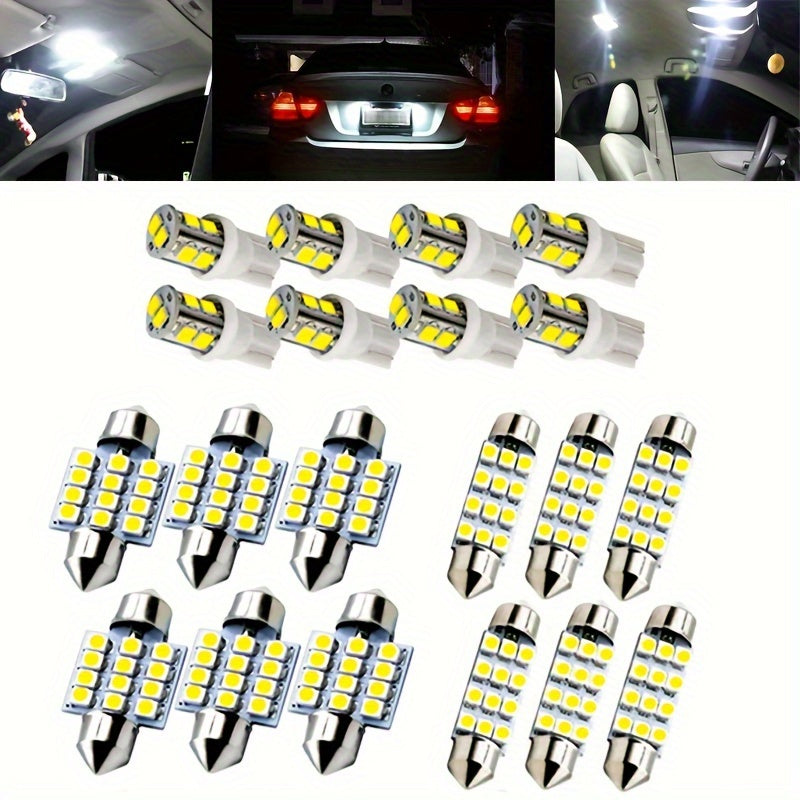 Набор из 42/24/20 шт. LED ламп для автомобиля T10, внутренние двери, багажник, карта, белый