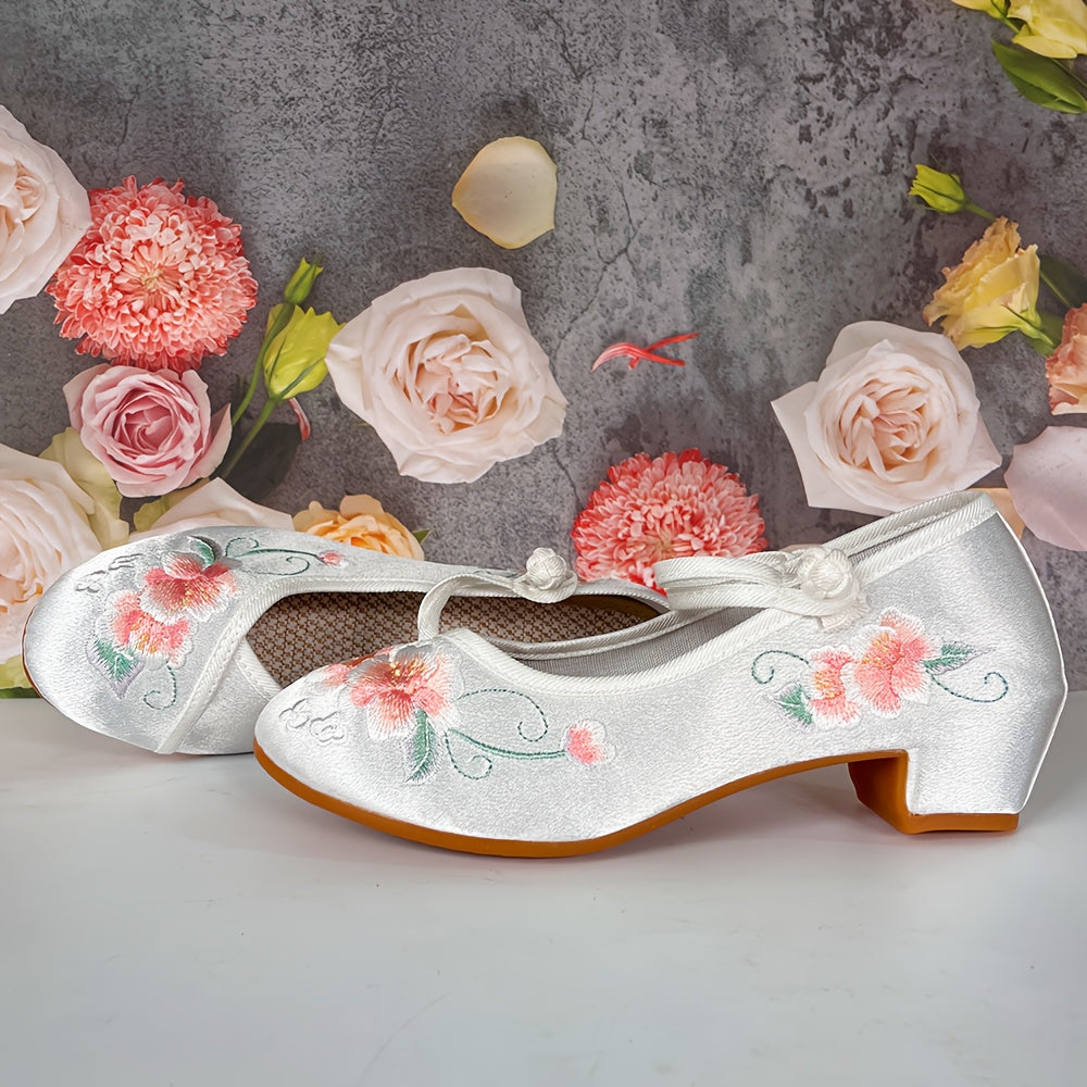 Women's Square Heel Shoes Ethnic Style Cheongsam Hanfu Light Fabric Rubber Sole